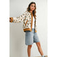 Cream / Camel Floral Collared Button - Down Jacket - Purpose + Passion Boutique