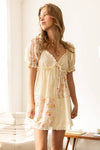 Cream Floral Boho Mini Dress - Purpose + Passion Boutique