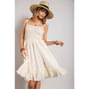 Cream Flower Print Swiss Dot Dress - Purpose + Passion Boutique