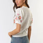 Cream Puff Sleeve Embordered Crochet Top - Purpose + Passion Boutique