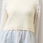 Cream Ruffle Sweater Vest Top - Purpose + Passion Boutique