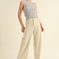 Cream Straight Wide Leg Denim Pant - Purpose + Passion Boutique