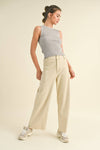 Cream Straight Wide Leg Denim Pant - Purpose + Passion Boutique