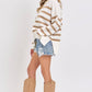 Cream Taupe Pullover Striped Knit Sweater - Purpose + Passion Boutique