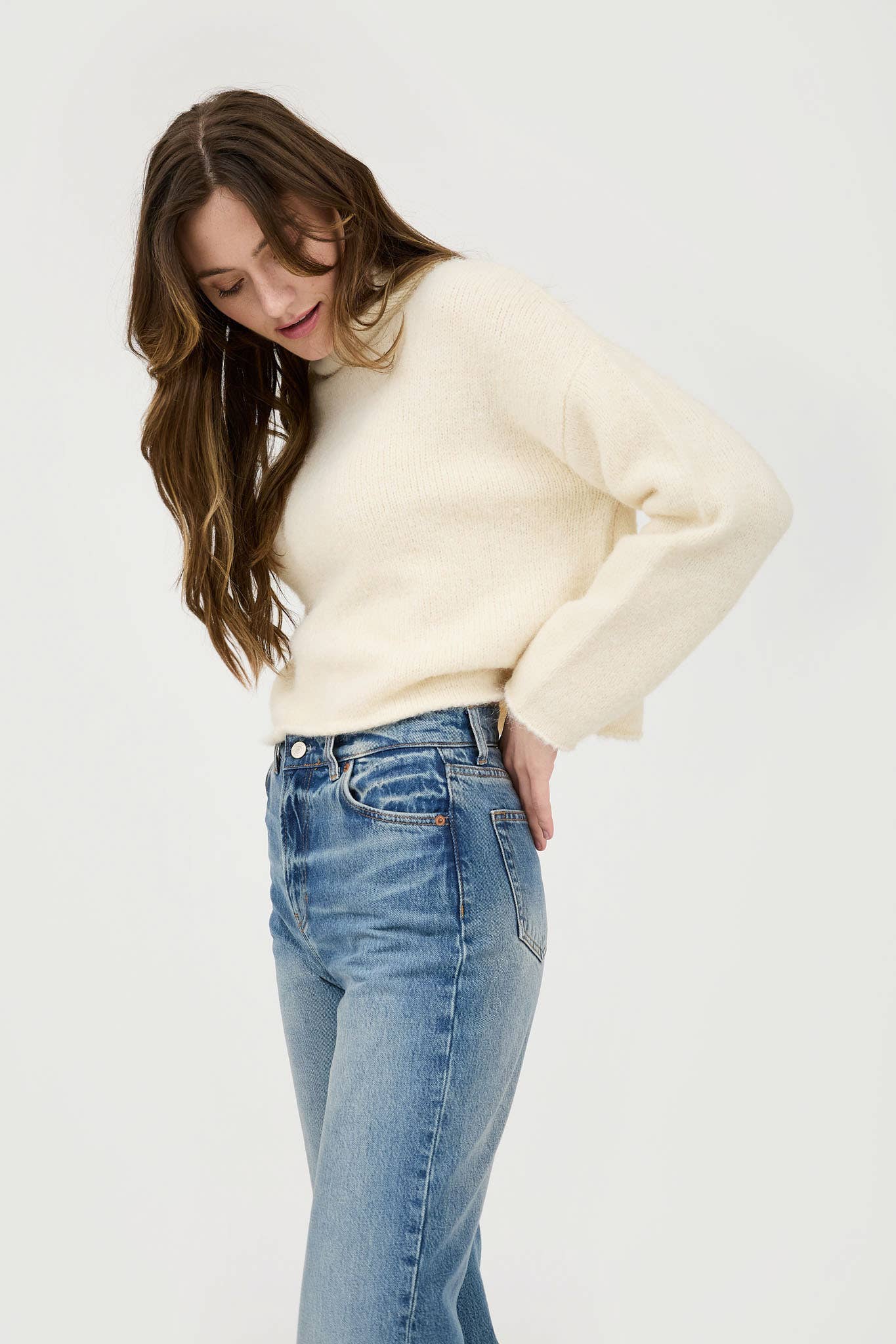 Cream Turtleneck Knit Sweater - Purpose + Passion Boutique