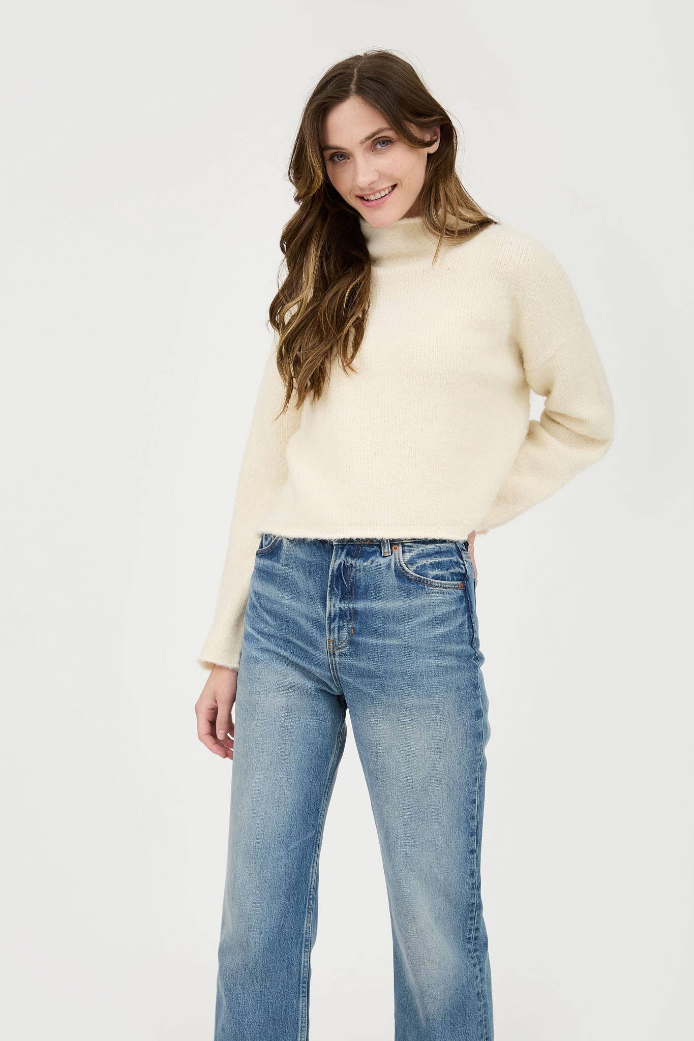 Cream Turtleneck Knit Sweater - Purpose + Passion Boutique