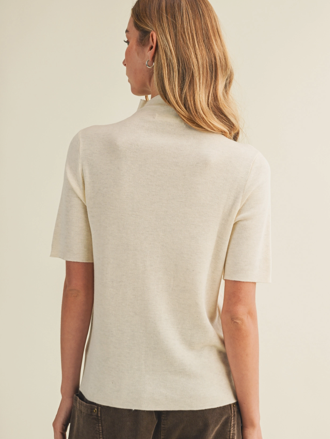 Mock-Neck Fine-Gauge Knit Pullover