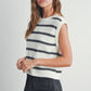 Crew Neck Striped Knit Tank Top - Purpose + Passion Boutique