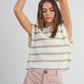 Crew Neck Striped Knit Tank Top - Purpose + Passion Boutique
