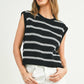 Crew Neck Striped Knit Tank Top - Purpose + Passion Boutique