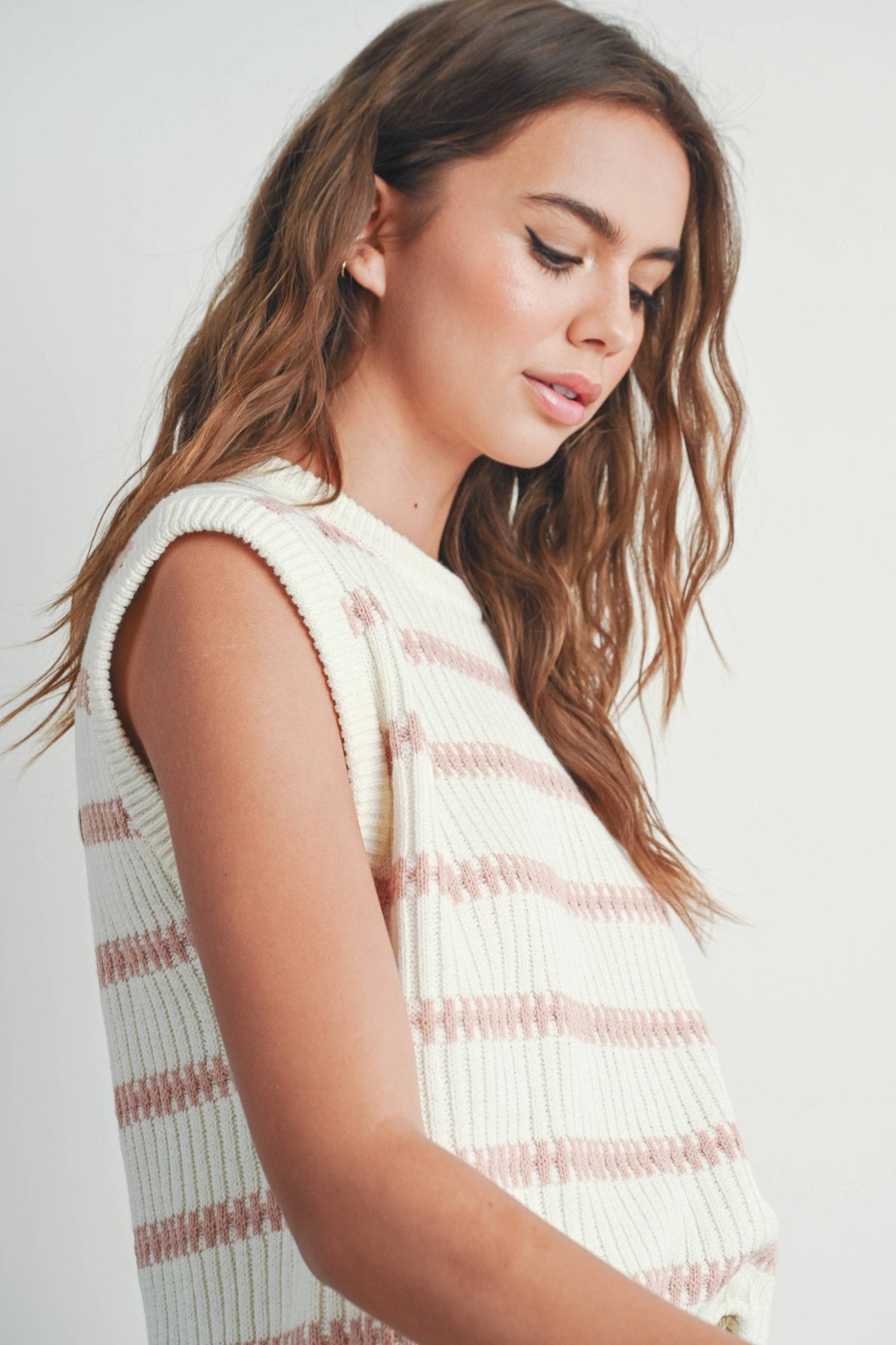 Crew Neck Striped Knit Tank Top - Purpose + Passion Boutique