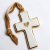 Cross Ornament with Gold Heart - Purpose + Passion Boutique