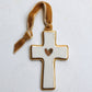 Cross Ornament with Gold Heart - Purpose + Passion Boutique
