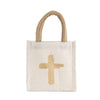Cross White/Metallic Gold Petite Gift Tote (7x7x5) - Purpose + Passion Boutique