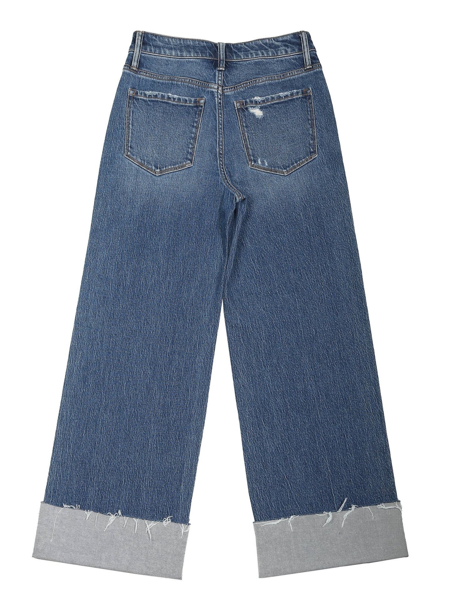 Cuffed Ankle High Rise Medium Dark Wash Jean - Purpose + Passion Boutique