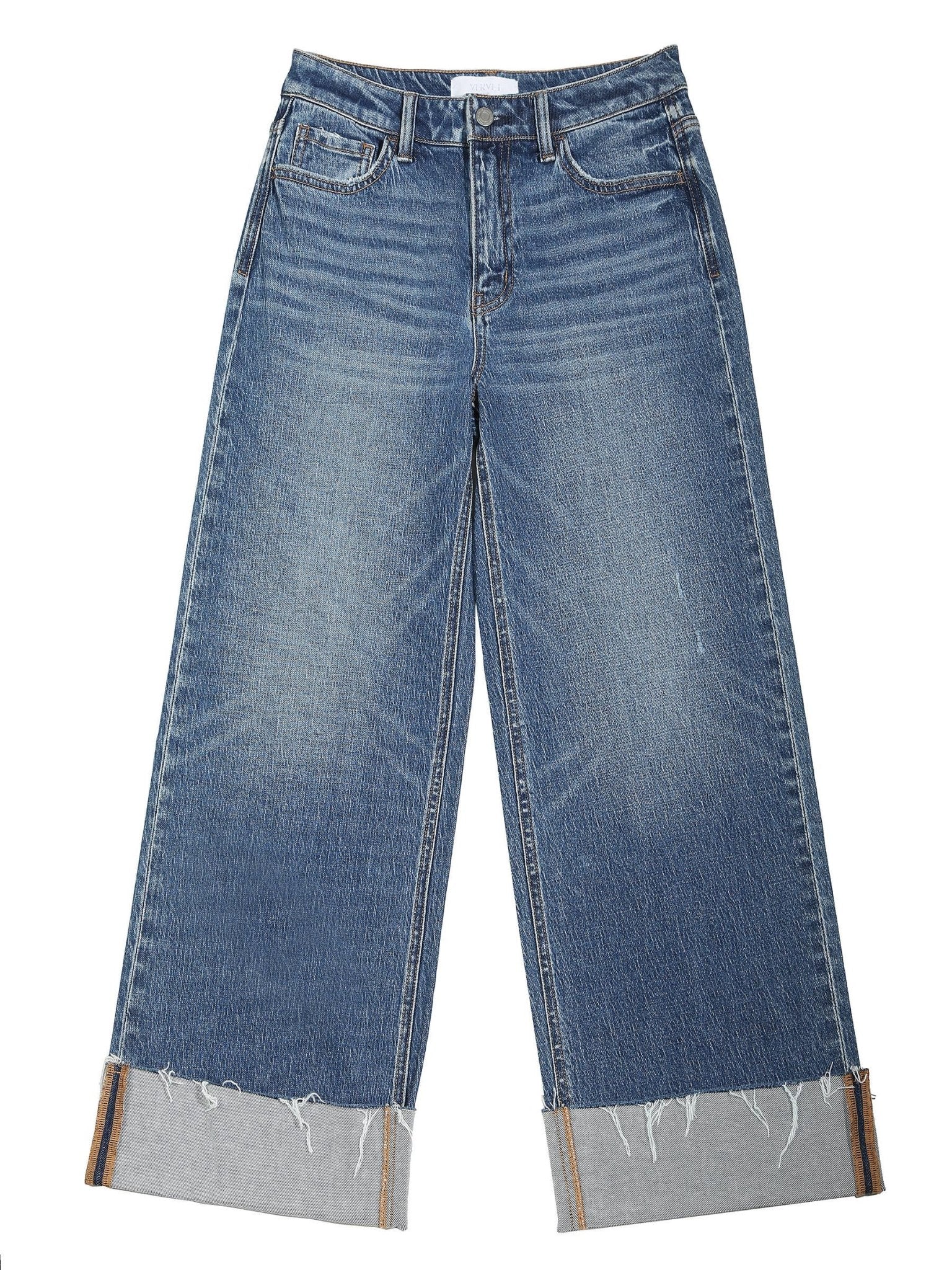 Cuffed Ankle High Rise Medium Dark Wash Jean - Purpose + Passion Boutique
