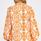 Orange Circle Embroidered Blouse