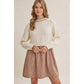 Mocha Layered Twofer Stripe Mini Dress