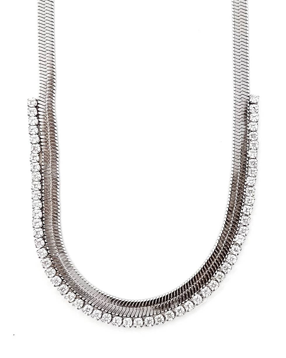 Noni Crystal Snake Chain Necklace  | Choose One