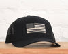 American Flag Sand Leather Patch Snapback