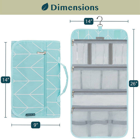 Rollout Hanging Toiletry Organizer Bag - Chevron Teal