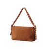 Suede Leather Shoulder Bag w/Studs on Strap