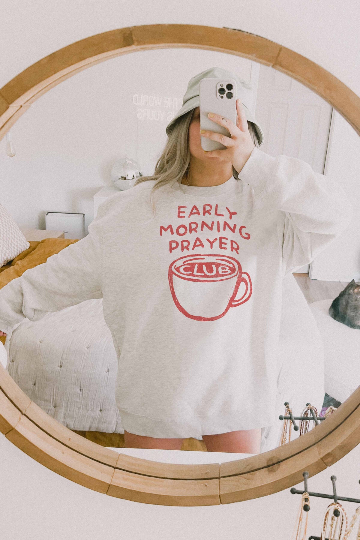 Early Morning Prayer Club Oversized Sweatshirt (Pink)