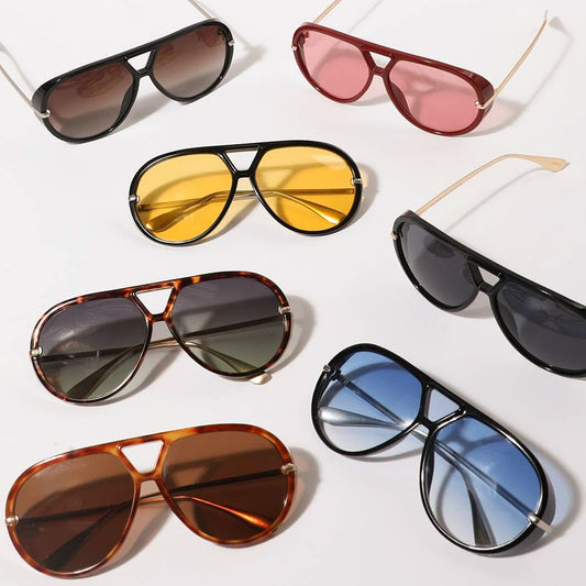 Tinted Lenses Retro Aviator Sunglasses