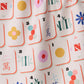 Pink Mahjong Tile Toss Tea Towel