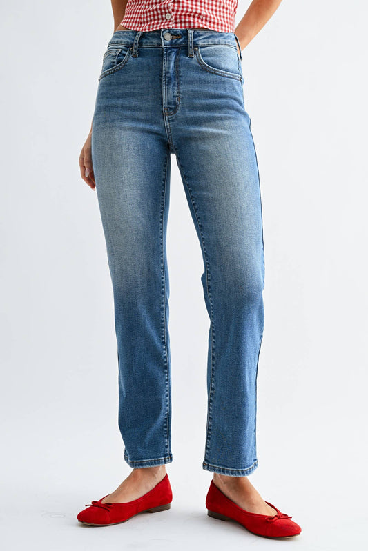 90's Stretch Straight Medium Wash Jeans