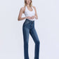 High Rise Full Length Dark Wash Straight Jeans