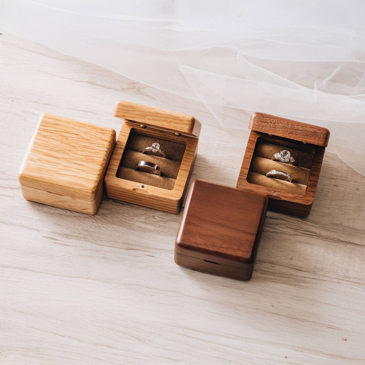 Oak Wooden Ring Box