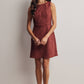 Burgundy Stretch Suede Sleeveless Mini Dress