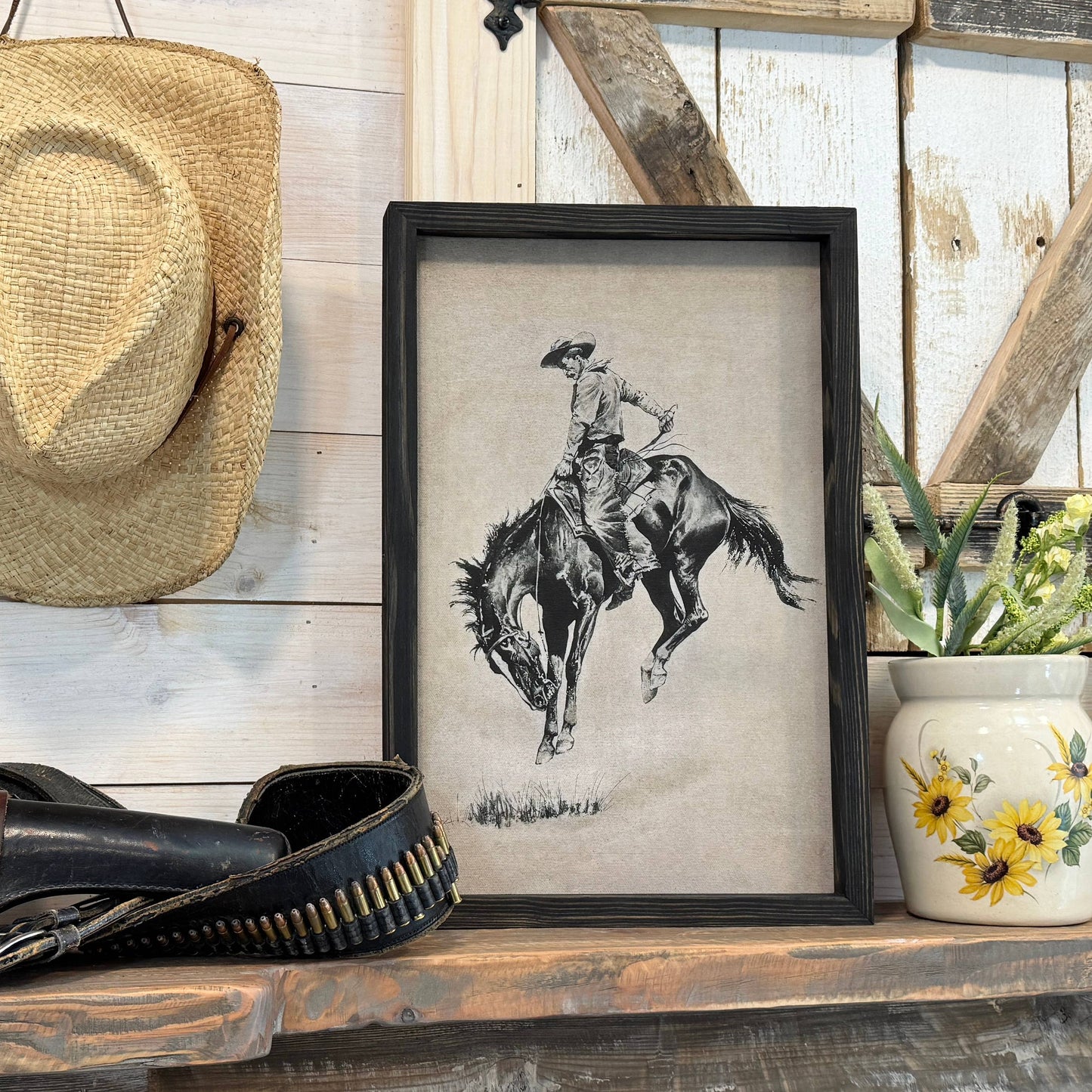 Ride 'Em Cowboy Wood Framed Wall Art