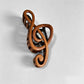 Treble Clef Wood Claw Clip