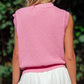 Textured Knit Vest Seashell Buttons