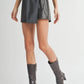 Dark Brown Wrap Faux Leather Skort - Purpose + Passion Boutique