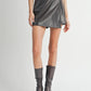 Dark Brown Wrap Faux Leather Skort - Purpose + Passion Boutique