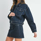 Dark Denim Button Down Drop Shoulder Jacket - Purpose + Passion Boutique