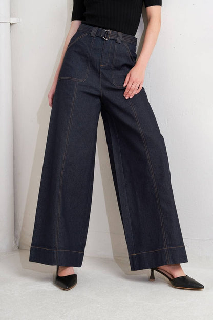 Dark Denim Side Pocket Pants - Purpose + Passion Boutique