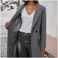 Dark Gray Mid - Length Lapel Cardigan Coat - Purpose + Passion Boutique