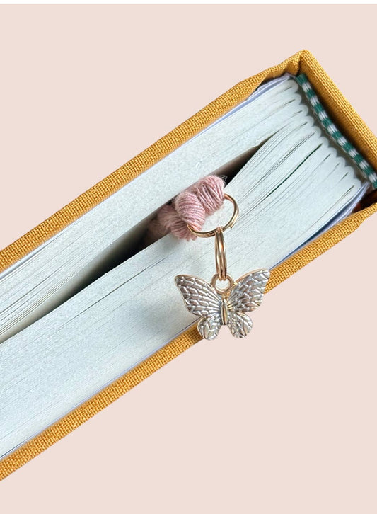 Butterfly Charm Sage Braided Bookmark