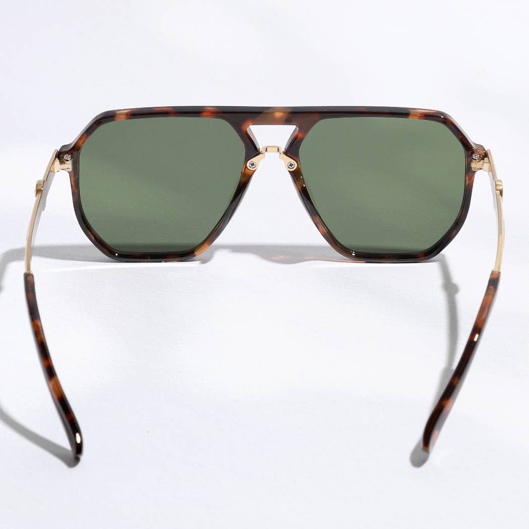 Geometric Shape Thin Frame Sunglasses