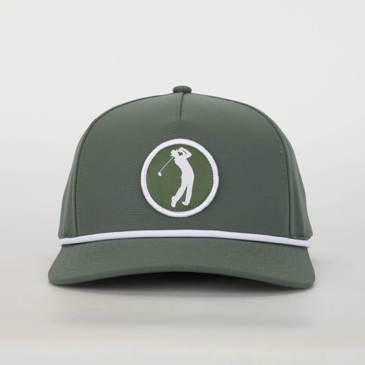 Green Circle Golfer Roped Hat