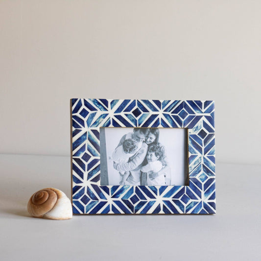 Deep Blue Resin Mosaic Picture Frame - 4x6 Photo - Purpose + Passion Boutique