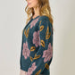 Deep Emerald Floral Sweater Cardigan - Purpose + Passion Boutique