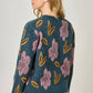 Deep Emerald Floral Sweater Cardigan - Purpose + Passion Boutique