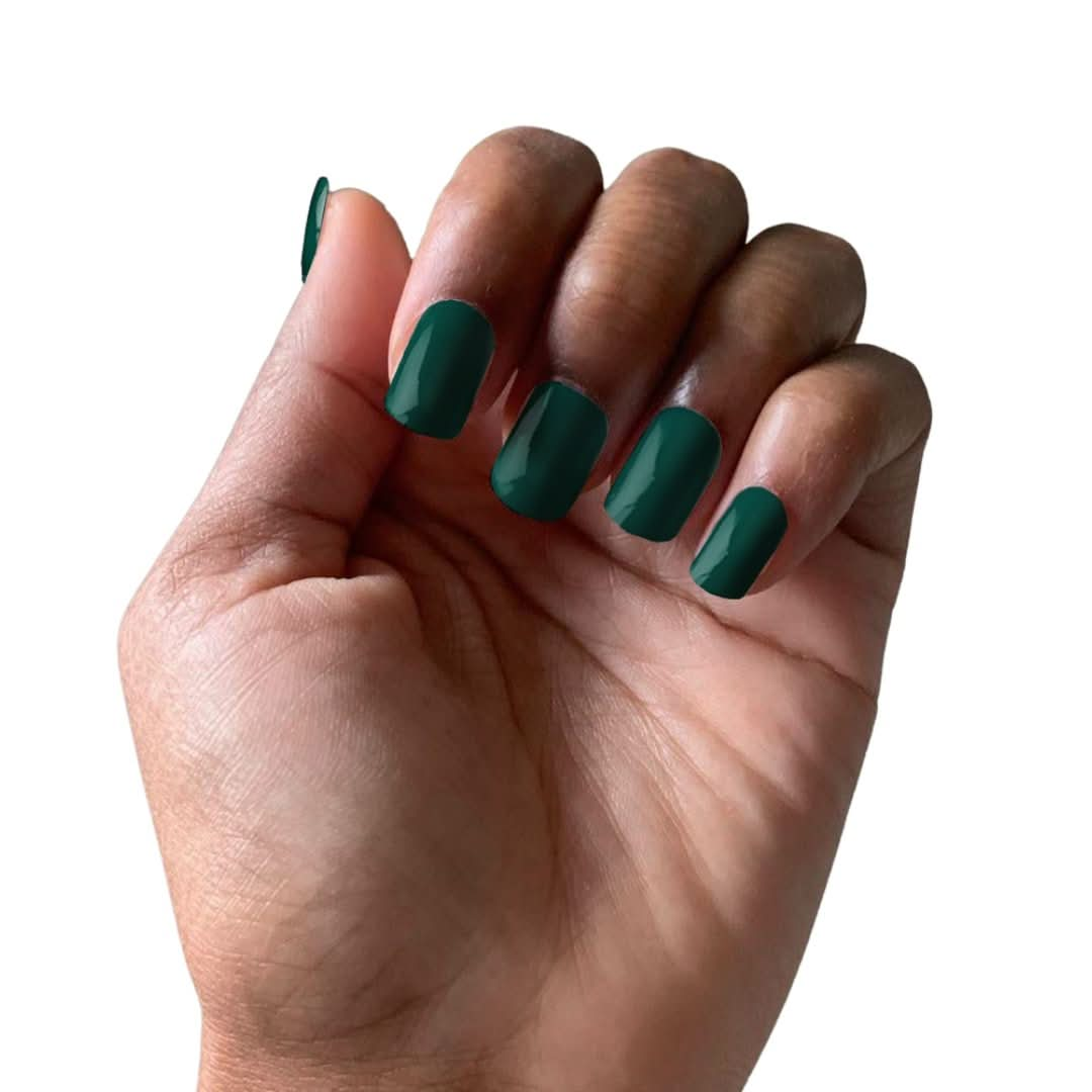 Deep Forest Green | Dark Green Fall & Winter Solid Nail Wrap - Purpose + Passion Boutique