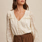 Delicate Cream Embroidered Lace Blouse - Purpose + Passion Boutique