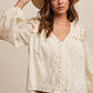Delicate Cream Embroidered Lace Blouse - Purpose + Passion Boutique